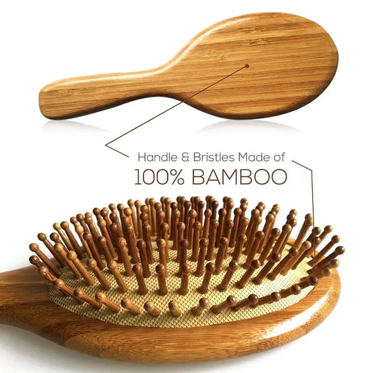 Natural Bamboo Hair Brush with Cushion
