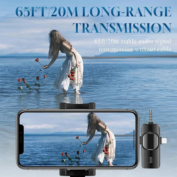 Wireless 4-in-1 Lavalier Microphone with Noise Cancellation