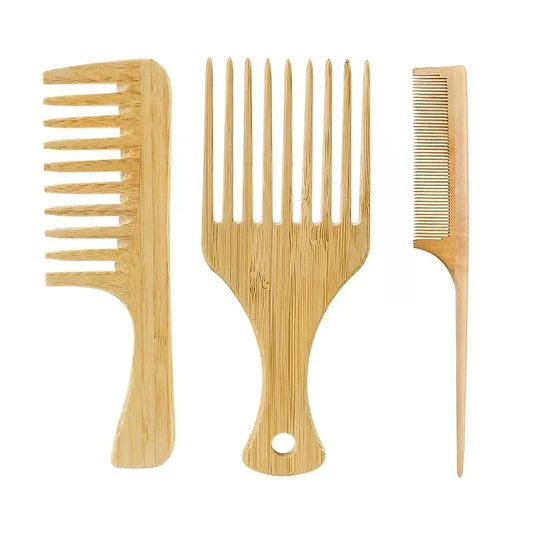 Bamboo comb with wide teeth