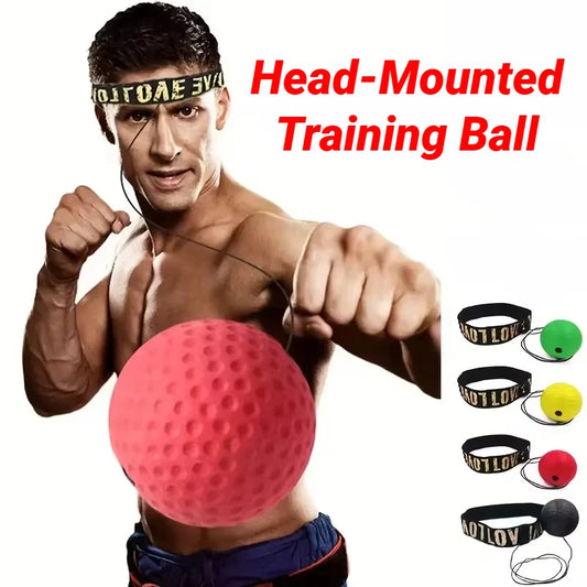 Head-mounted punching ball for reaction training