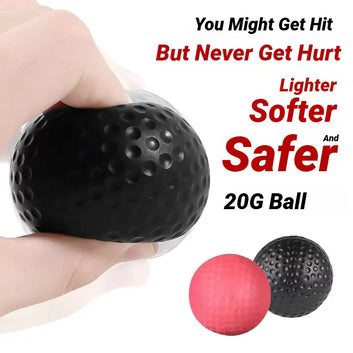 Head-mounted punching ball for reaction training
