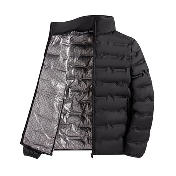 Men's self-warming zip-up down jacket