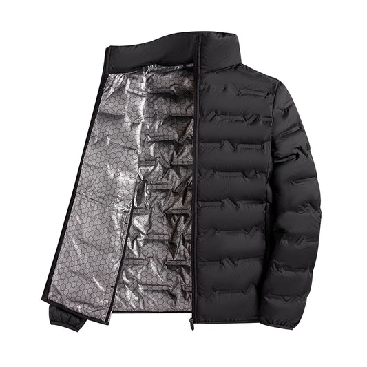 Men's self-warming zip-up down jacket