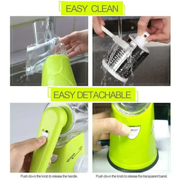 Manual Vegetable Cutter with 3 Sharp Drums