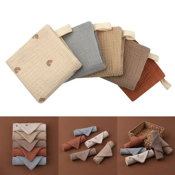 5-pack of soft muslin baby washcloths