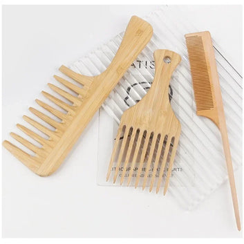 Bamboo comb with wide teeth